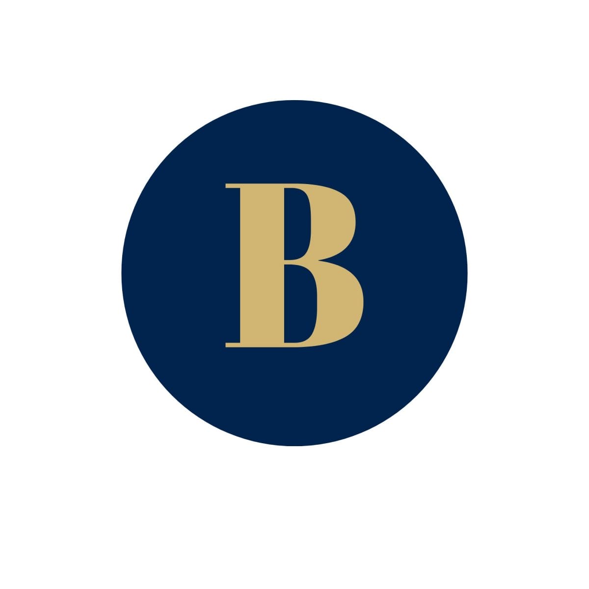 Letter 'b' in a navy circle (icon)