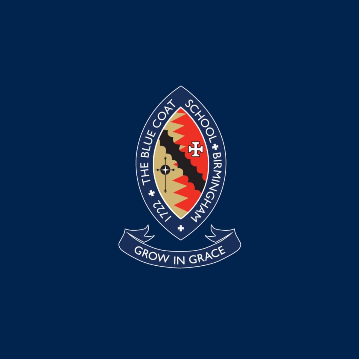 The Blue Coat School crest.